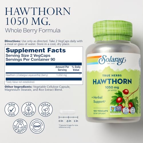 SOLARAY Hawthorn Berry Capsules 1050 mg, 360 Capsules