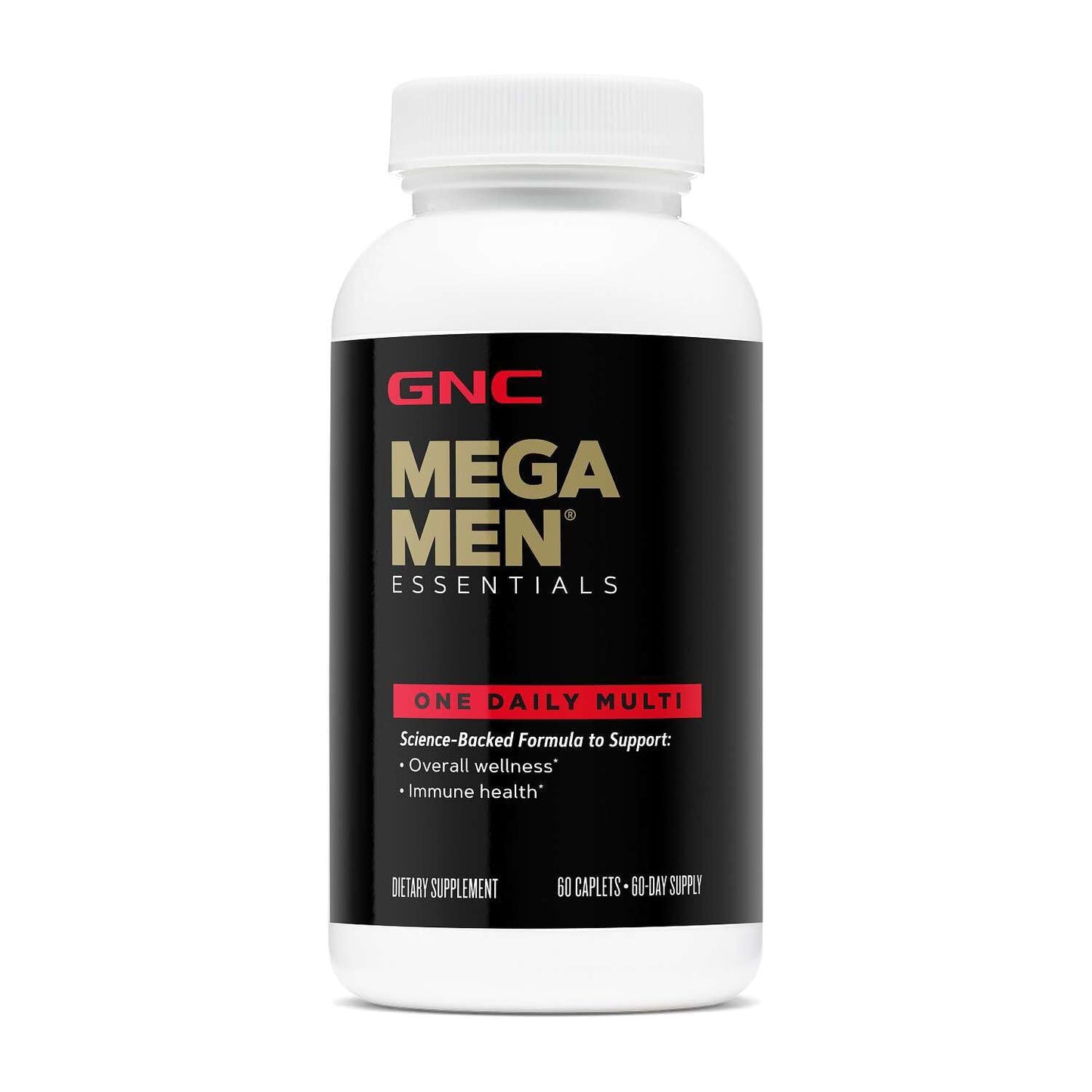 GNC Mega Men Essentials One Daily Multivitamin Caplets 60 Count