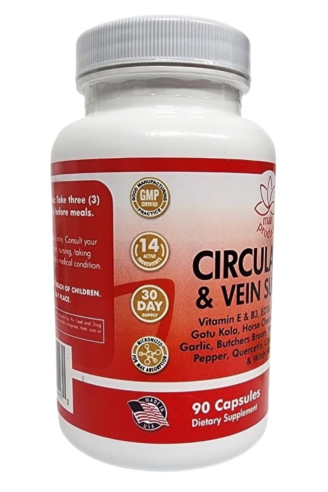 Main Products Circulation & Vein Support Supplement Capsule, 90 Capsules