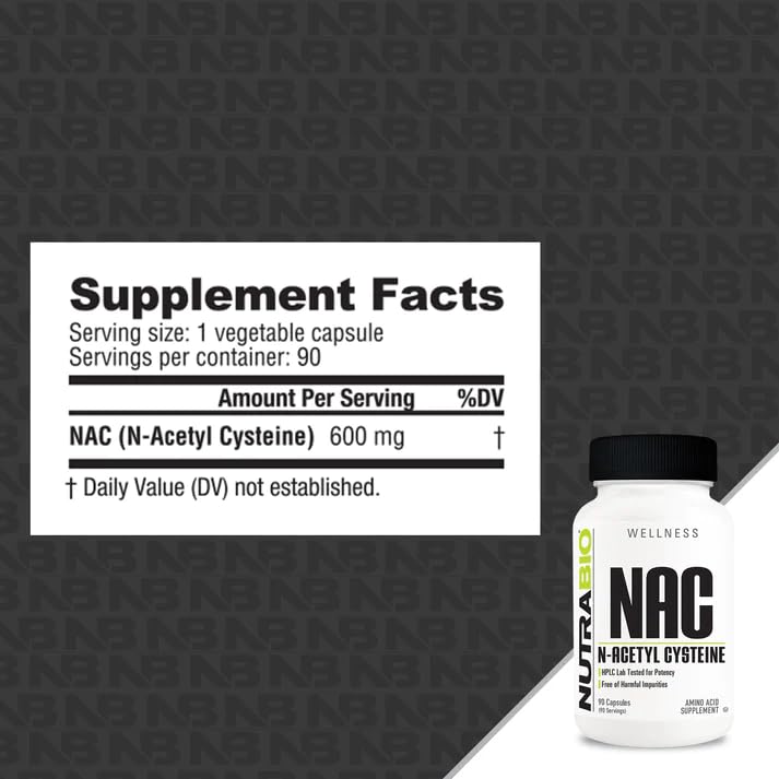 NutraBio N-Acetyl Cysteine Supplement (NAC) Capsule 90 Capsules