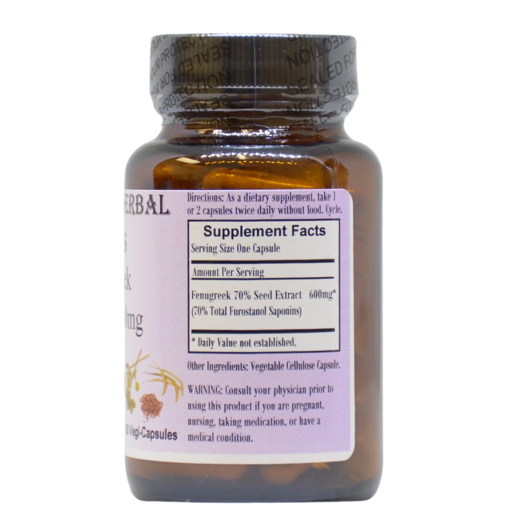Barlowe's Herbal Elixirs Fenugreek Extract Capsules, 60 Vegi-Capsules