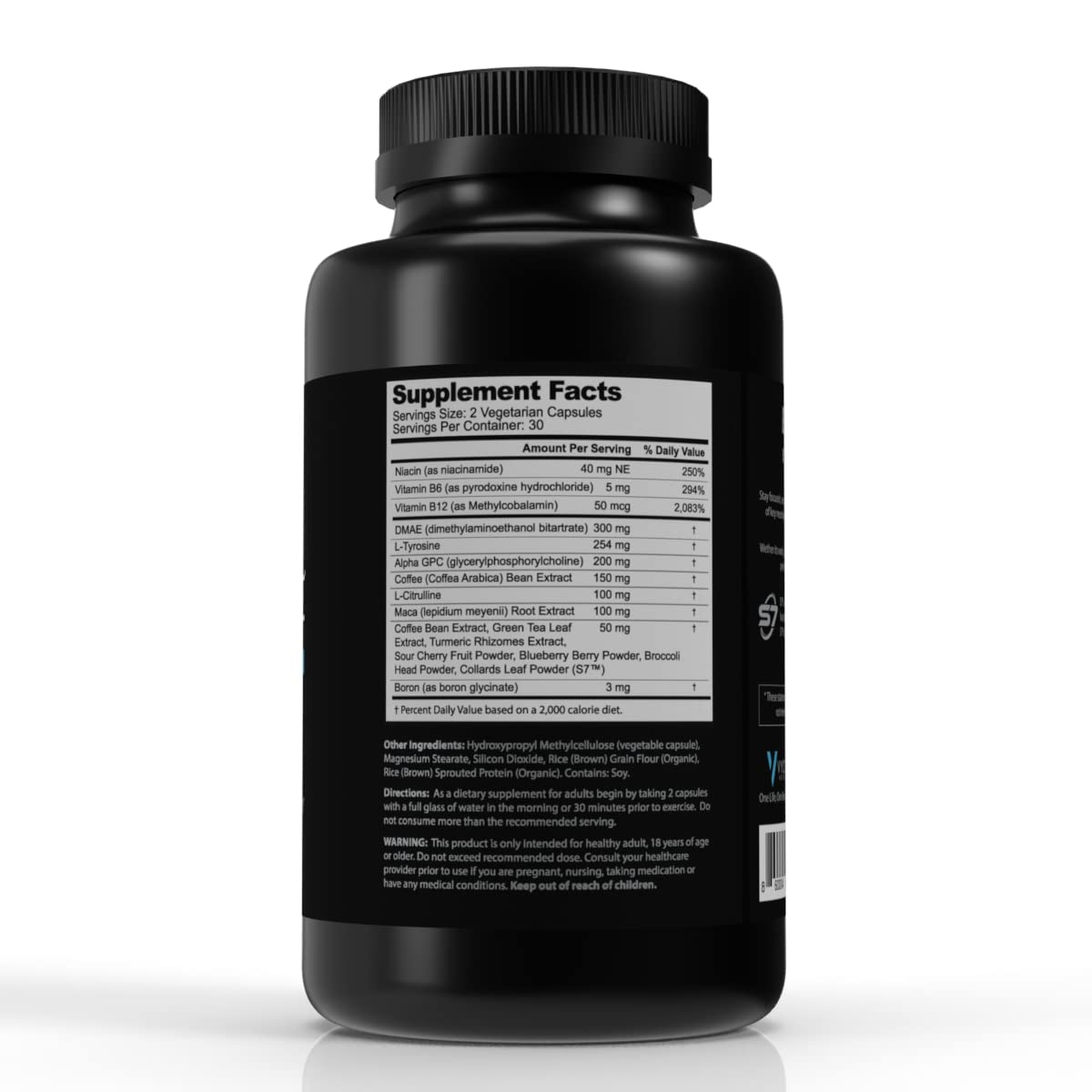 Vyotech Nutritionals B4UGAME Brain Booster Supplement, Max Mental Performance, Nootropic for Focus, Clarity, Memory, Mood, Energy & Concentration, DMAE, L-Tyrosine, Alpha-GPC, S7® Blend, 3rd Party Tested, 60 Capsules