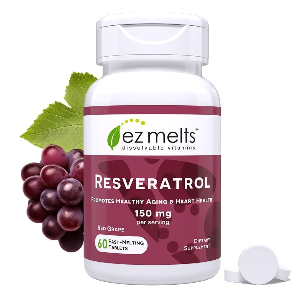 EZ Melts Dissolvable Resveratrol 150 mg, 60 Tablets