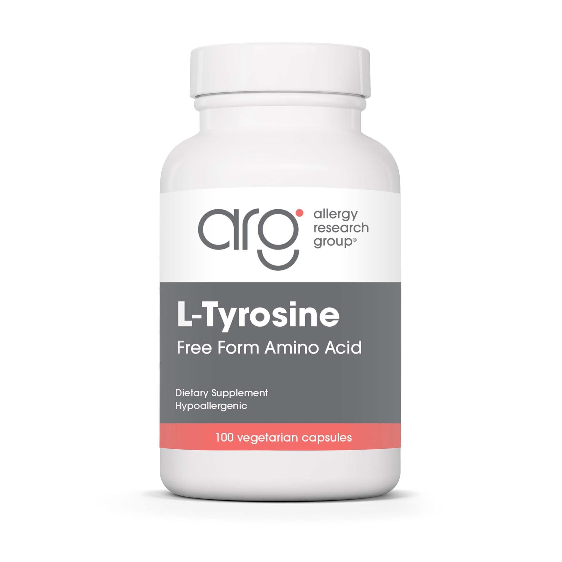 Allergy Research Group L-Tyrosine 500 mg Free Form Amino Acid Capsules, 100 Count