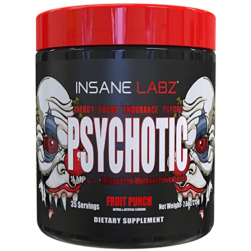 Insane Labz Psychotic and Insane Veinz Pre Workout Stack Powder, 12.8 oz