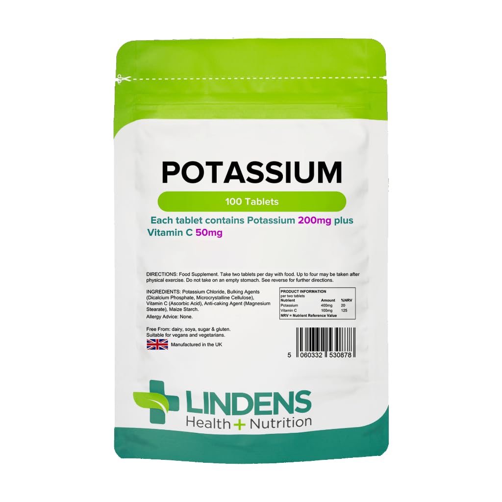 Lindens Potassium 200mg Tablets 100 Count