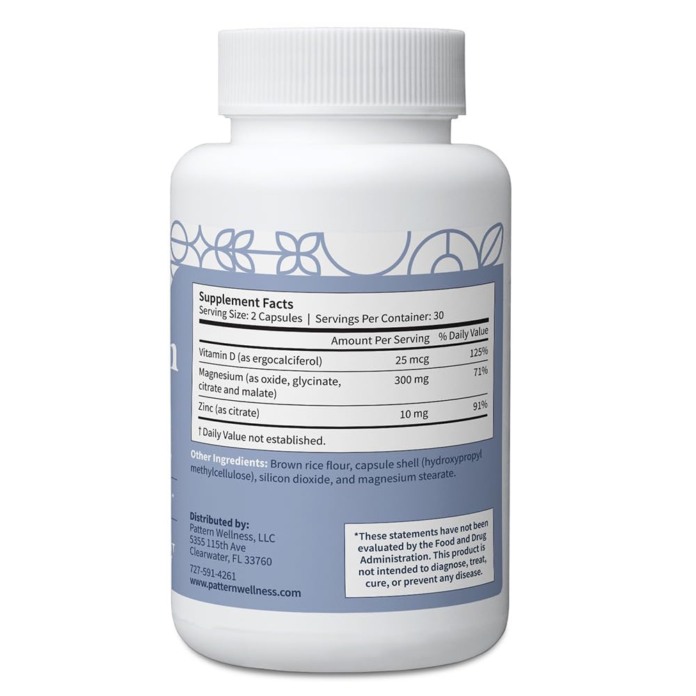 Pattern Wellness Magnesium Complex Supplement Capsules 60 Count