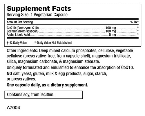 Mt. Angel Vitamins CoQ10 100mg Plus Alpha Lipoic Acid, Superior Absorption Natural Form of Coenzyme Q10 with ALA, 30 Capsules