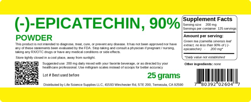 Albochemicals Epicatechin 90% Powder, 0.9 oz