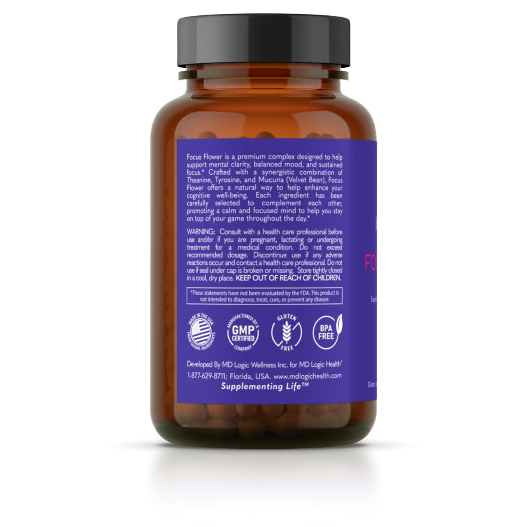 MD Logic Health FocusFlower by MoonBloom Capsule, 90 Vegan Capsules