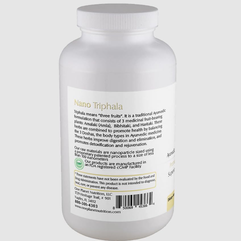 One Planet Nutrition Nano Triphala 250 mg Veggie Capsules, 1 Count