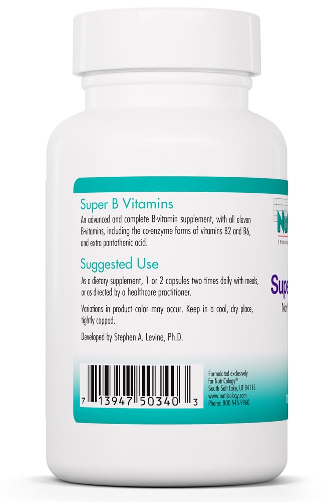 Allergy Research Group NutriCology Super B Vitamins - Complete B-Vitamin Complex, 120 Capsules
