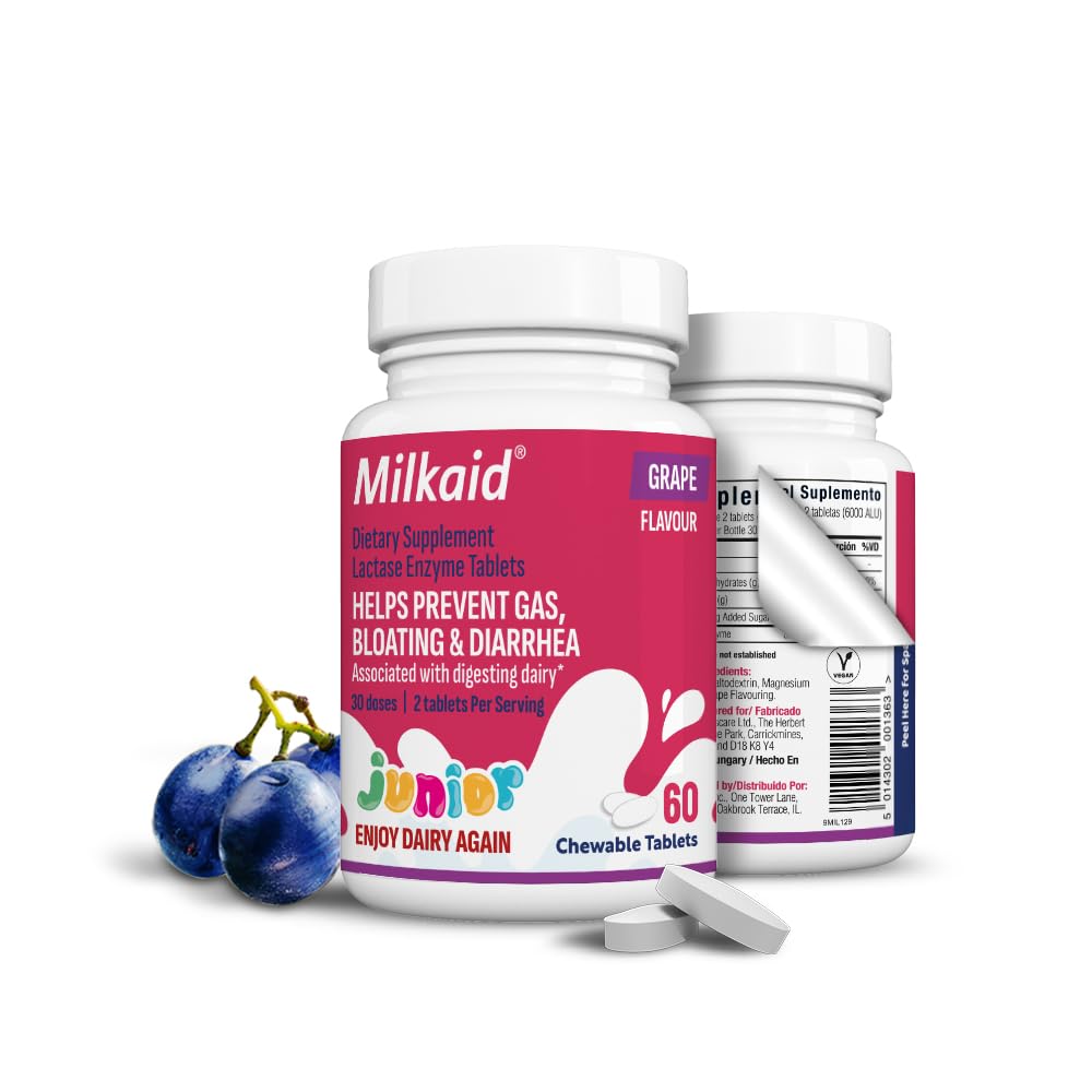 Milkaid Junior Lactase Enzyme Chewable Tablets 60 Tablets