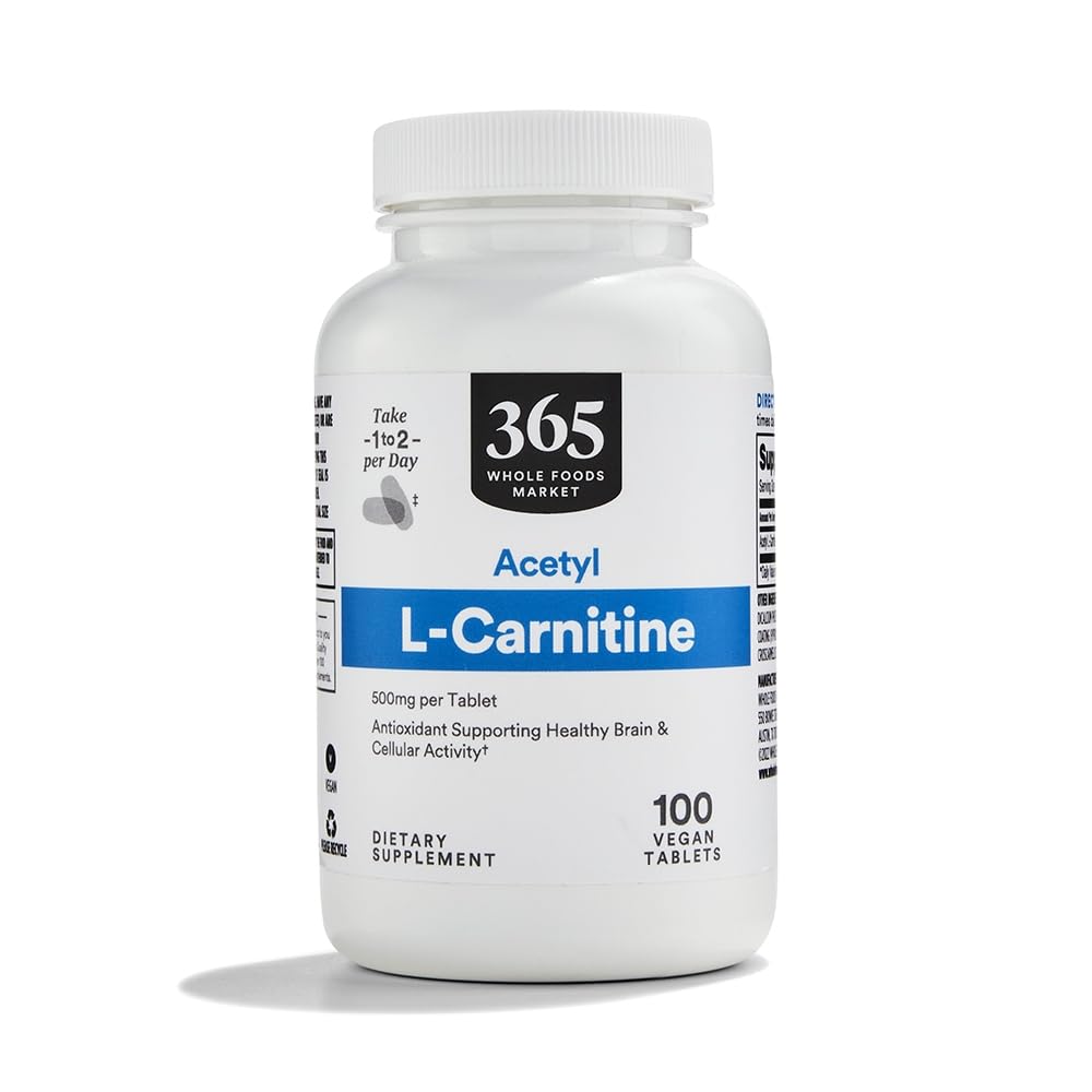 Whole Foods Market Acetyl L-Carnitine 500mg Tablet, 100 Count