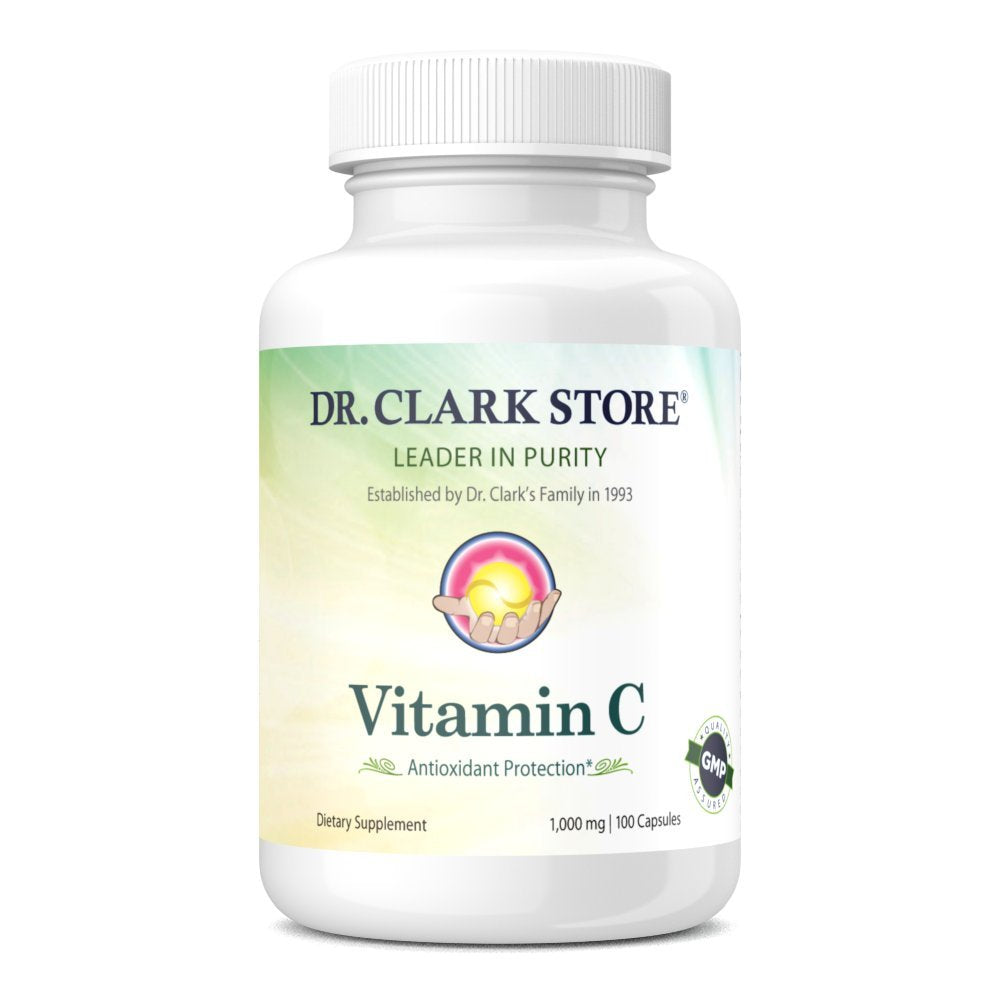 Dr Clark Store Vitamin C Supplement 1000mg Capsules, 100 Count
