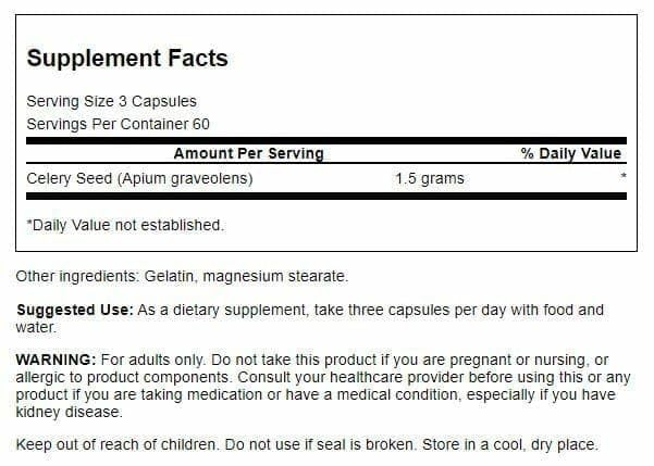 Swanson Celery Seed Maximum Strength Antioxidant Support 500 mg, 180 Capsules