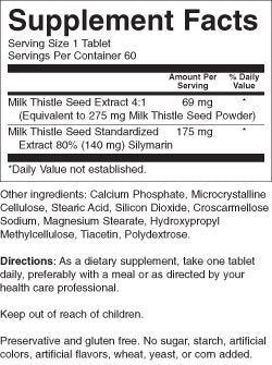 Nature's Blend Milk Thistle 175 mg Tablets, 60 Count