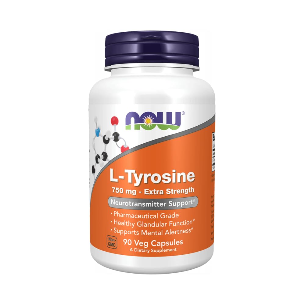 NOW Foods L-Tyrosine 750 mg Capsule, 90 Capsules