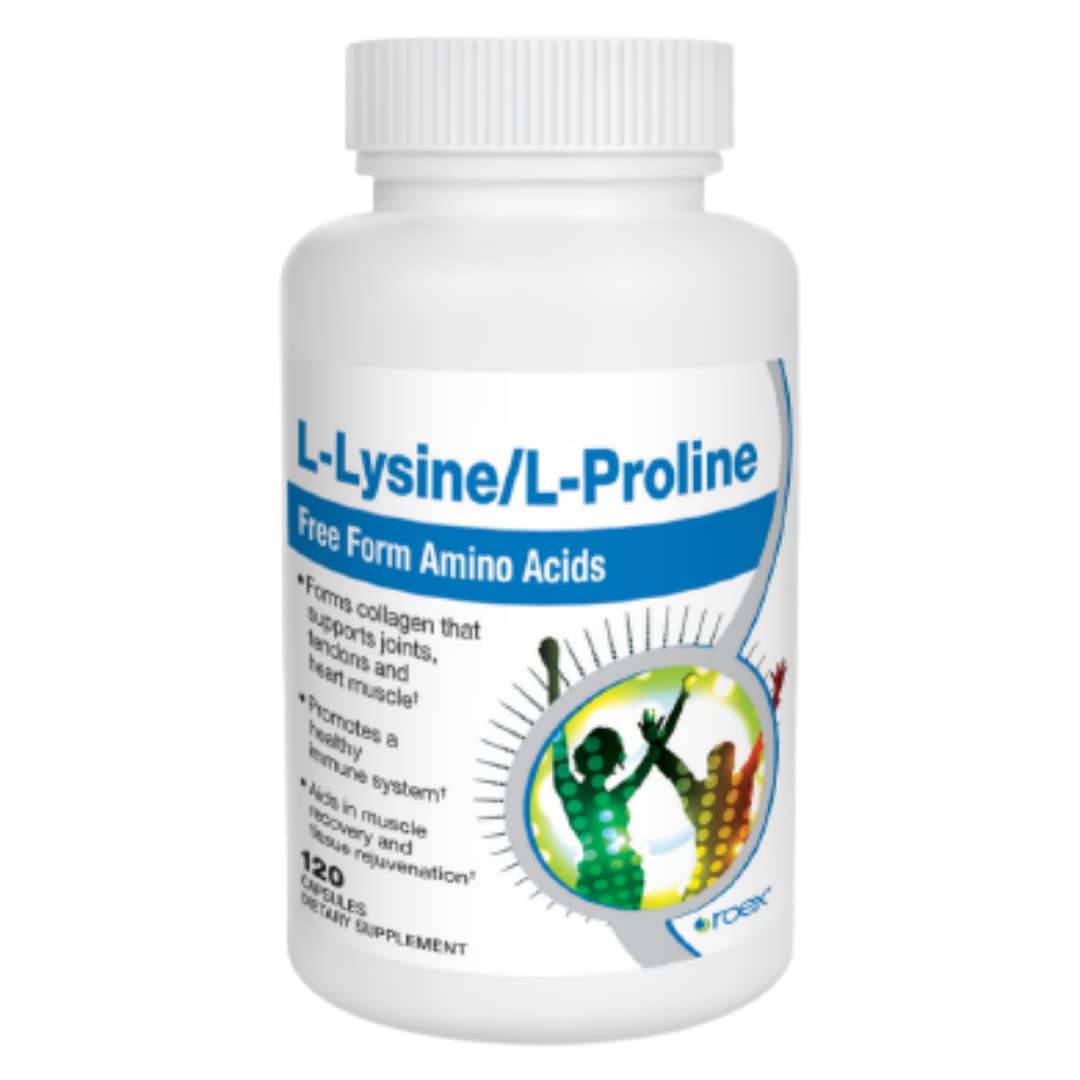 Roex L-Lysine L-Proline Capsules, 120 Count