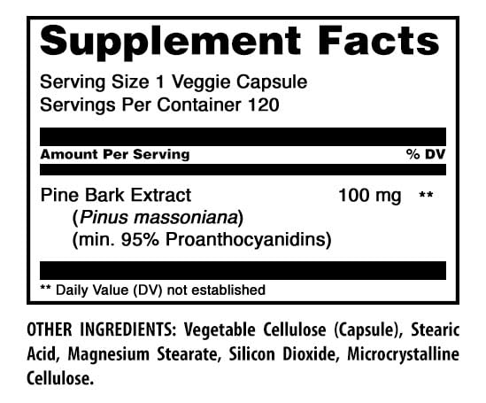 Amazing Nutrition Pine Bark Extract 100 mg Capsule 120 Count