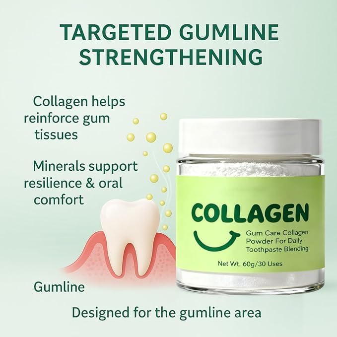 Guliqi Collagen Powder for Gums and Teeth, with Hydroxyapatite, Daily Gumline Support, 8.53 Ounce