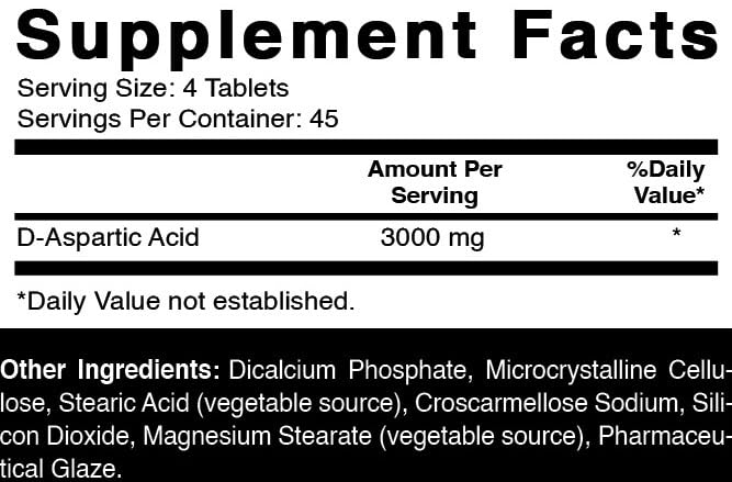 Oxify D-Aspartic Acid 3000 mg, 180 Tablets