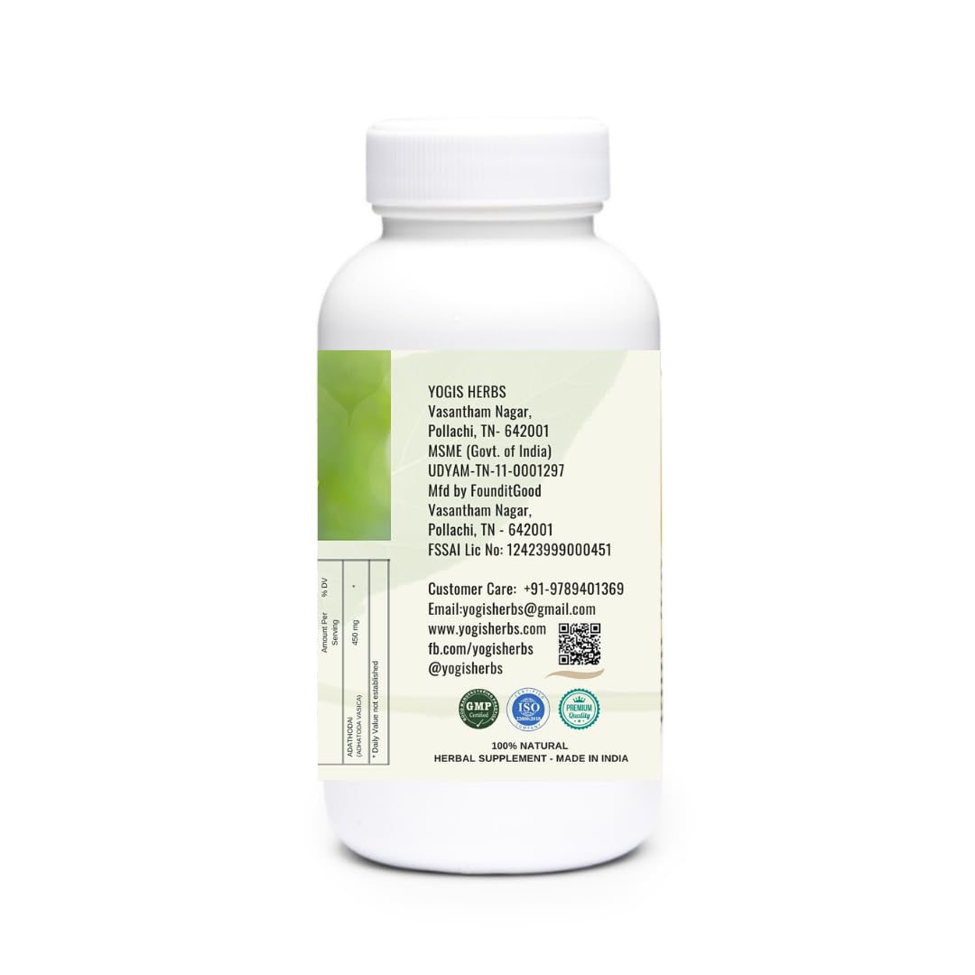 YOGIS HERBS Adathodai Capsules, 90 Veg Capsules
