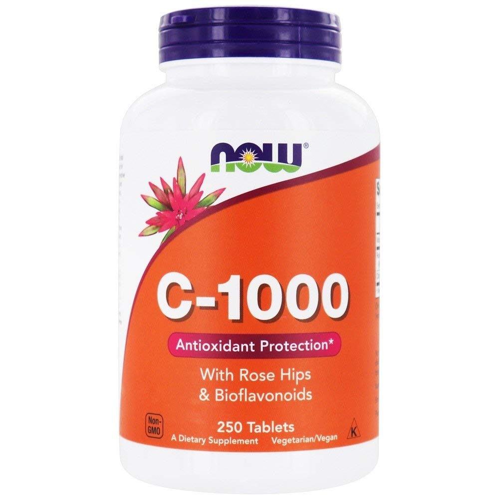 NOW Foods Vitamin C-1000 with Rose Hips and Bioflavonoids Tablet, 250 Count