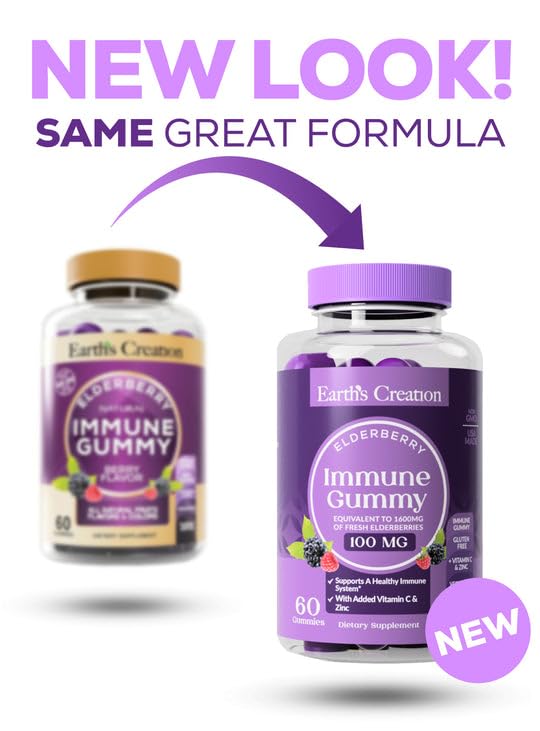 Earth's Creation Elderberry Gummy 60 Count