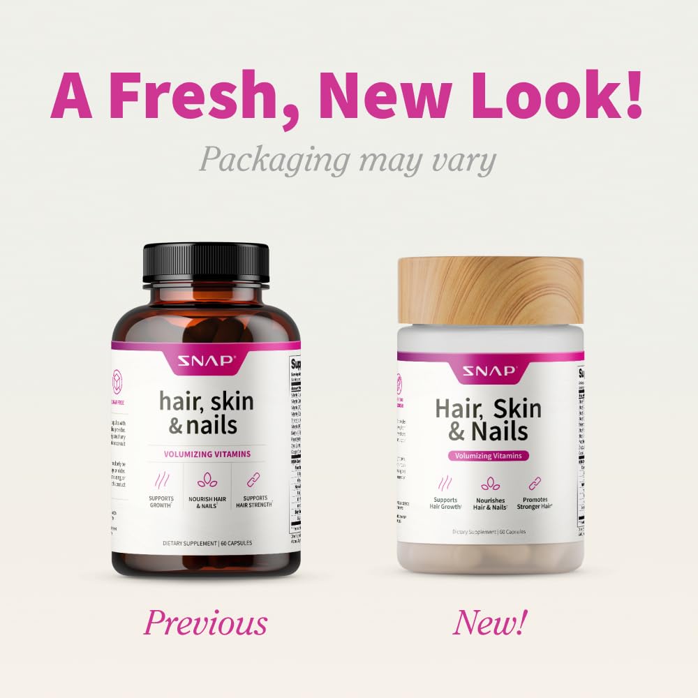 Snap Supplements Hair, Skin and Nails Vitamins Capsules, 60 Capsules