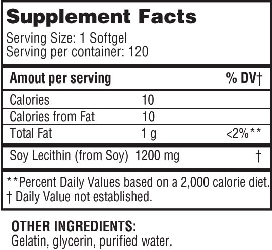 HEALTH LFE Lecithin 1200mg Softgels 120