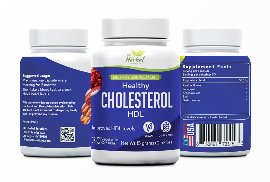BH Herbal Solutions Healthy HDL Cholesterol Supplement Capsule 30 Count