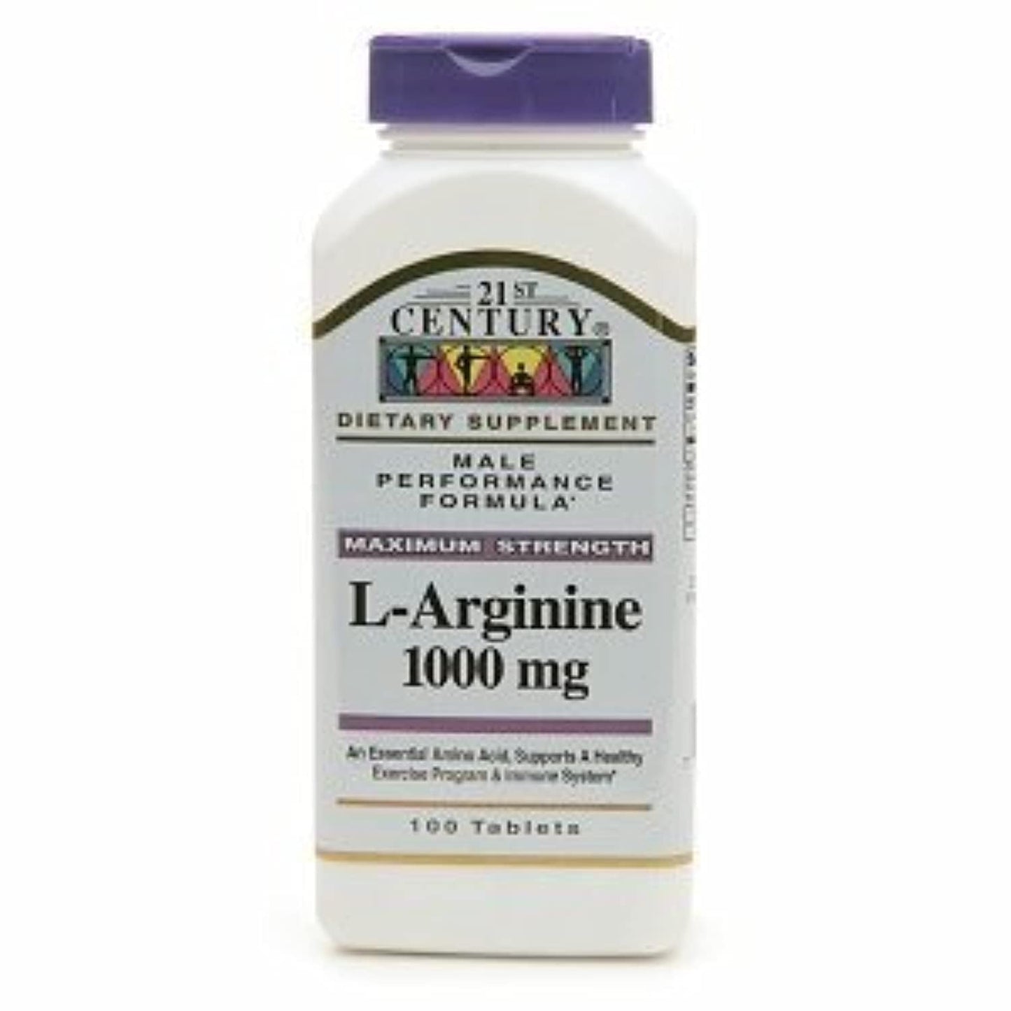 21st Century L-Arginine 1000mg Maximum Strength 100 Tablets