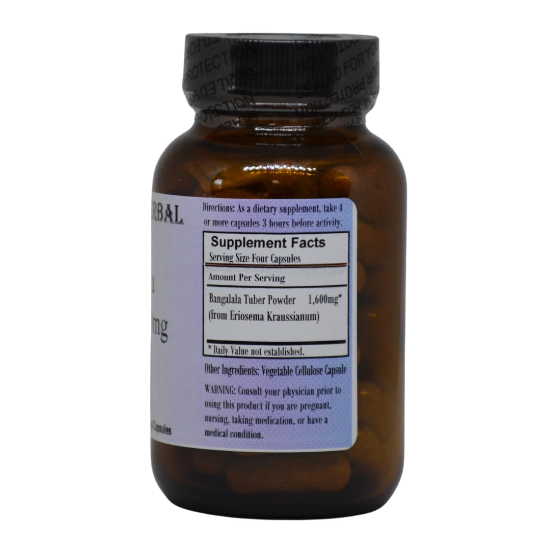 Barlowe's Herbal Elixirs Bangalala (Eriosema Kraussianum) Capsules, 60 Count