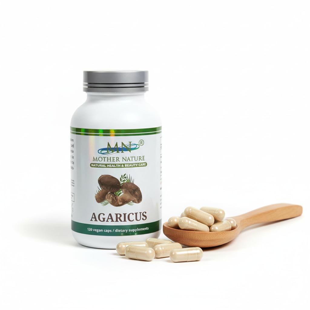 Mn Mother Nature Inc Agaricus (Agaricus bisporus) Mushroom Supplement 1000mg Capsules, 120 Count