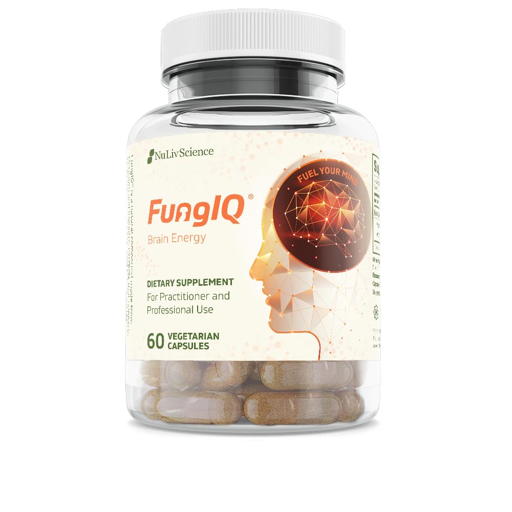 Nuliv Science FungIQ Natural Brain Health Supplement for Sustained Focus, Lion's Mane & Chaga Blend Capsule 1 Count