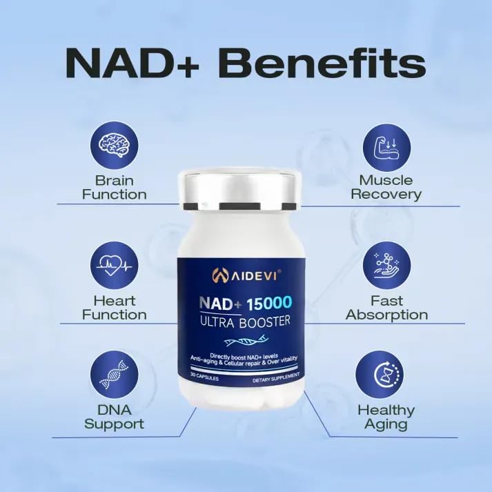 AIDEVI Liposomal NAD Plus Booster 500mg Capsule, 30 Count