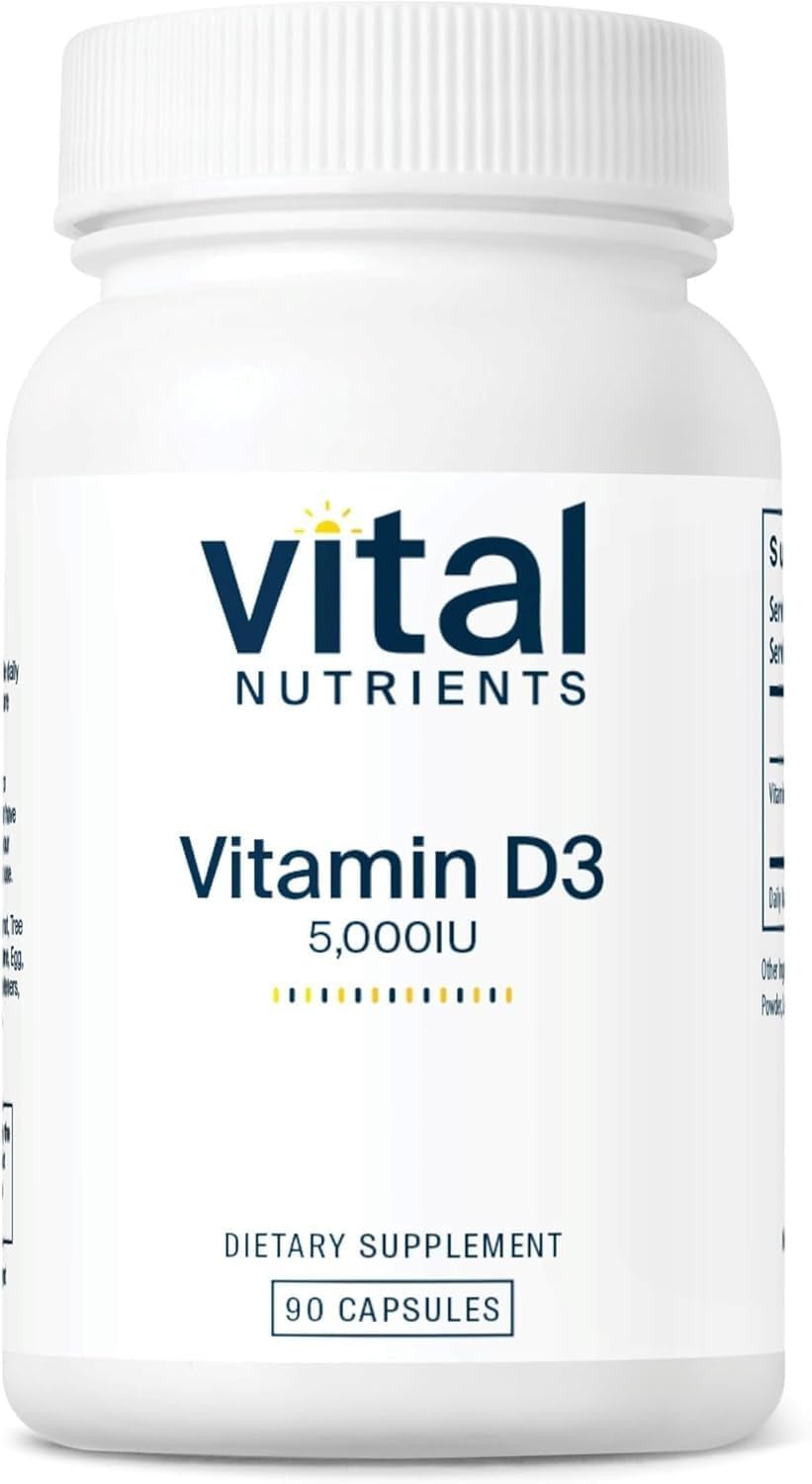 Vital Nutrients Vitamin D 5000 IU Vitamin D3 Supplement Capsules 90 Capsules