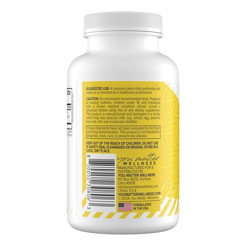 You Matter Wellness Ageless Collagen Hydrolyzed Collagen Supplement for Hair, Skin, Nails & Bone Support – Promote Skin Elasticity & Healthy Aging Capsule 120 Count