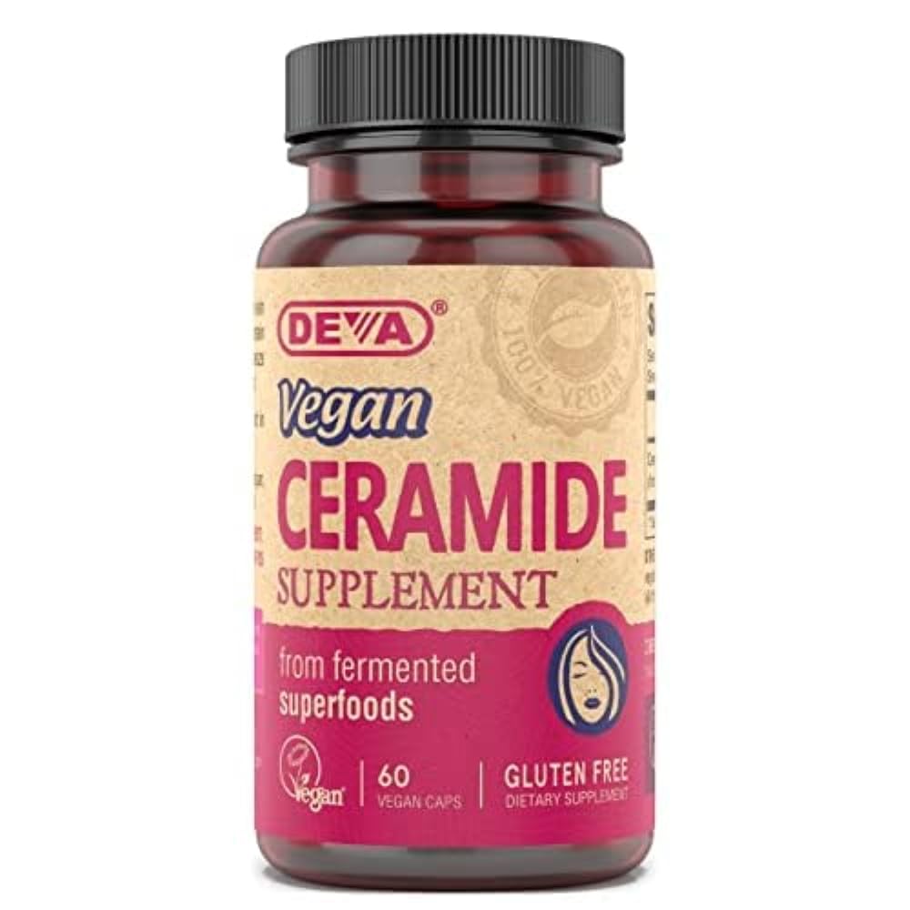 DEVA Vegan Vitamins Skin Restoring Ceramide Supplement Capsules, 60 Count