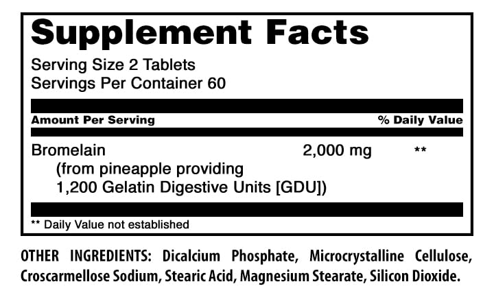 Amazing Nutrition Bromelain 2000 Mg per Serving Non-GMO Gluten-Free Made in USA, 120 Tablets