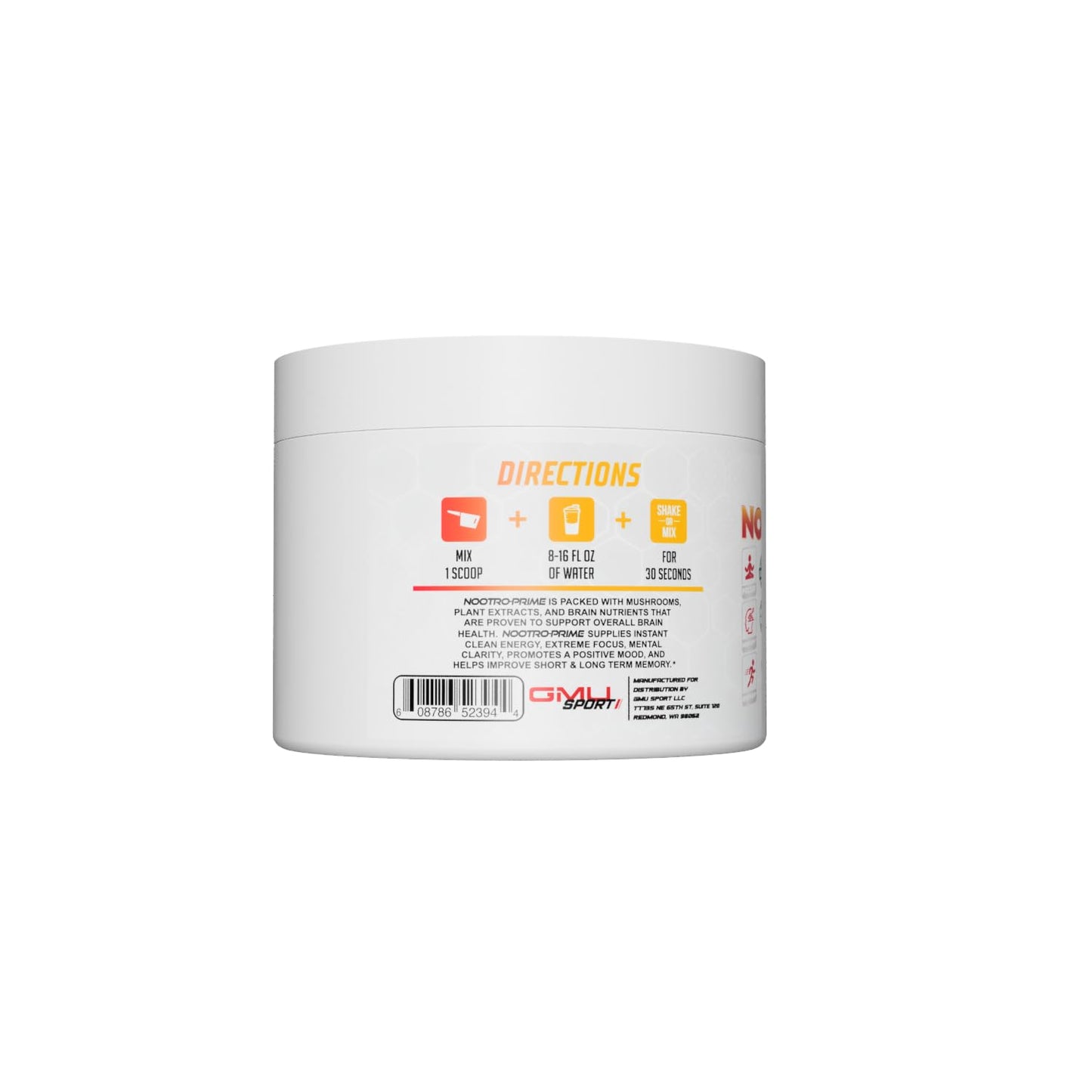 GMU SPORT Nootro-Prime Brain Boost Powder 6.46 Ounce