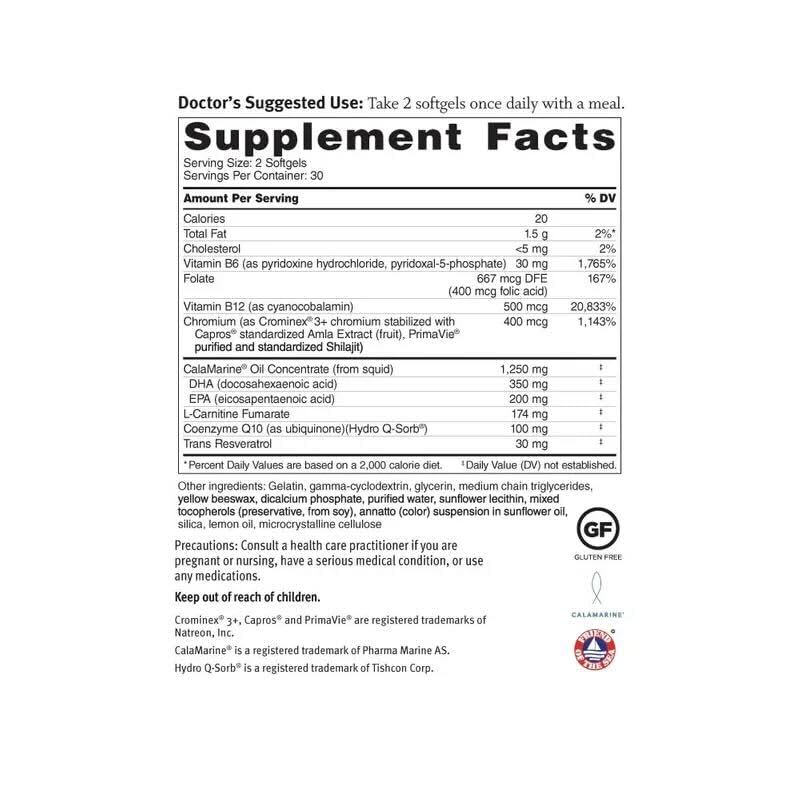 Dr. Sinatra Omega Q Plus 100 Resveratrol Softgel, 60 Count