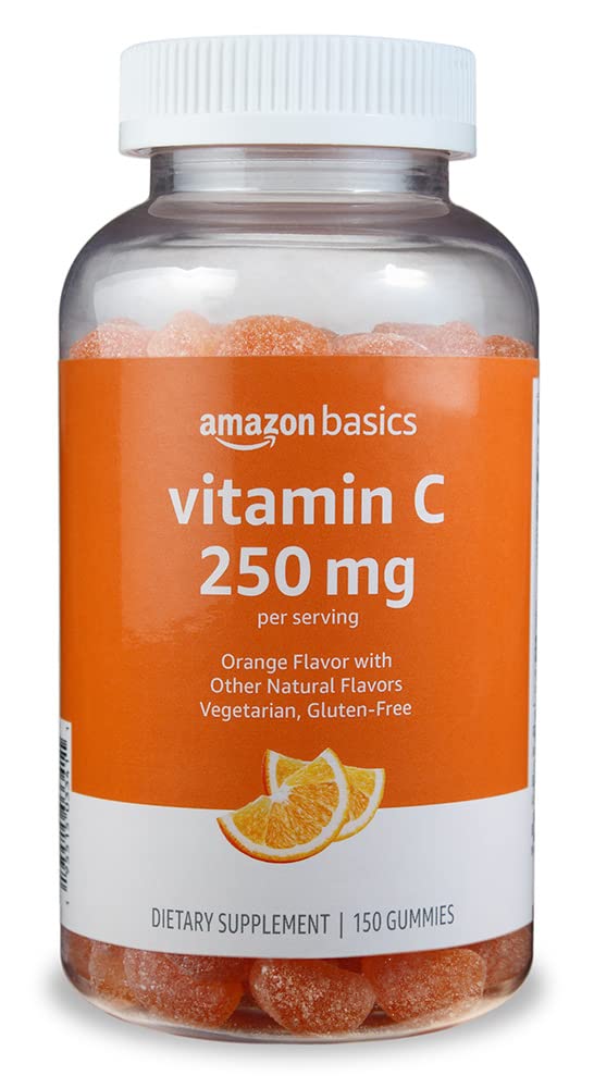Amazon Basics Vitamin C Gummies 250 mg, Gummy, 150 Count