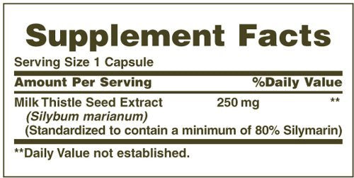 Nature's Bounty Milk Thistle 250 mg Capsules, 200 Count