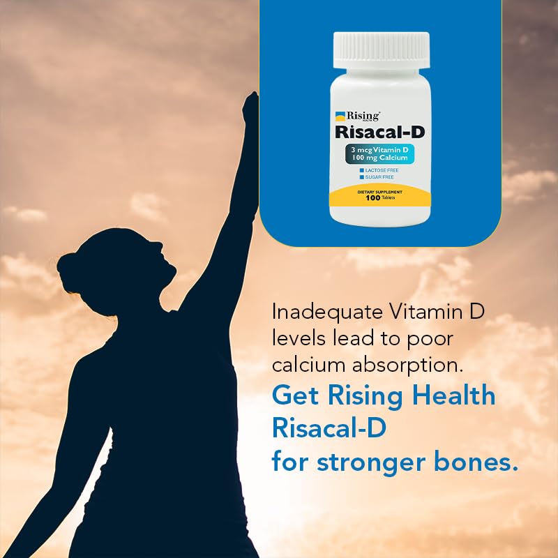 Rising Risacal-D Vitamin D3 & Calcium Supplement Tablet, 100 Tablets