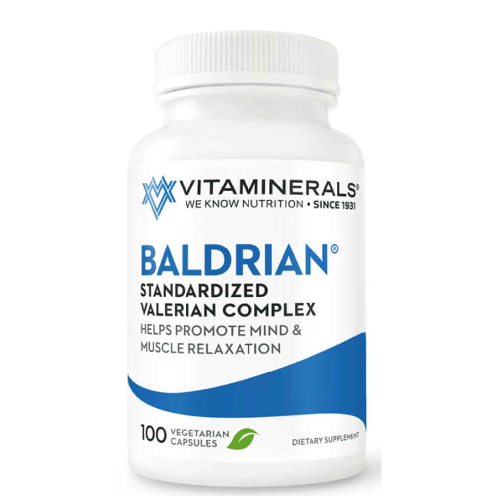 Vitaminerals Baldrian Original Natural Relaxing Support Standardized Valerian Capsule, 100 Count