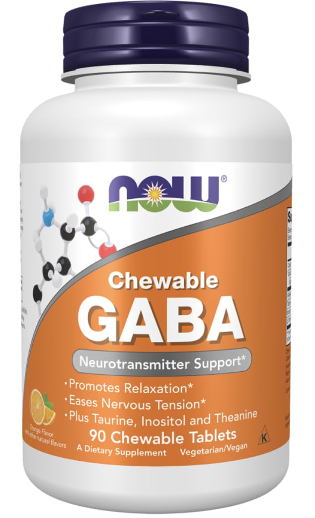 NOW Foods GABA Orange Flavor Chewable 90 Chewables