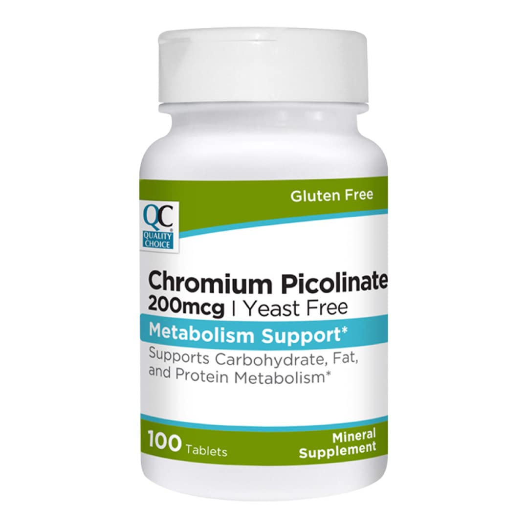 Quality Choice Chromium Picolinate 200 mcg Tablets, 100 Tablets