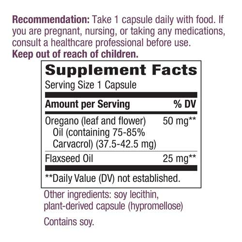 Nature's Way Oregano Oil 75-85% Carvacrol Capsule, 120 Count